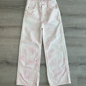 Zara girls pink tie-dye jeans